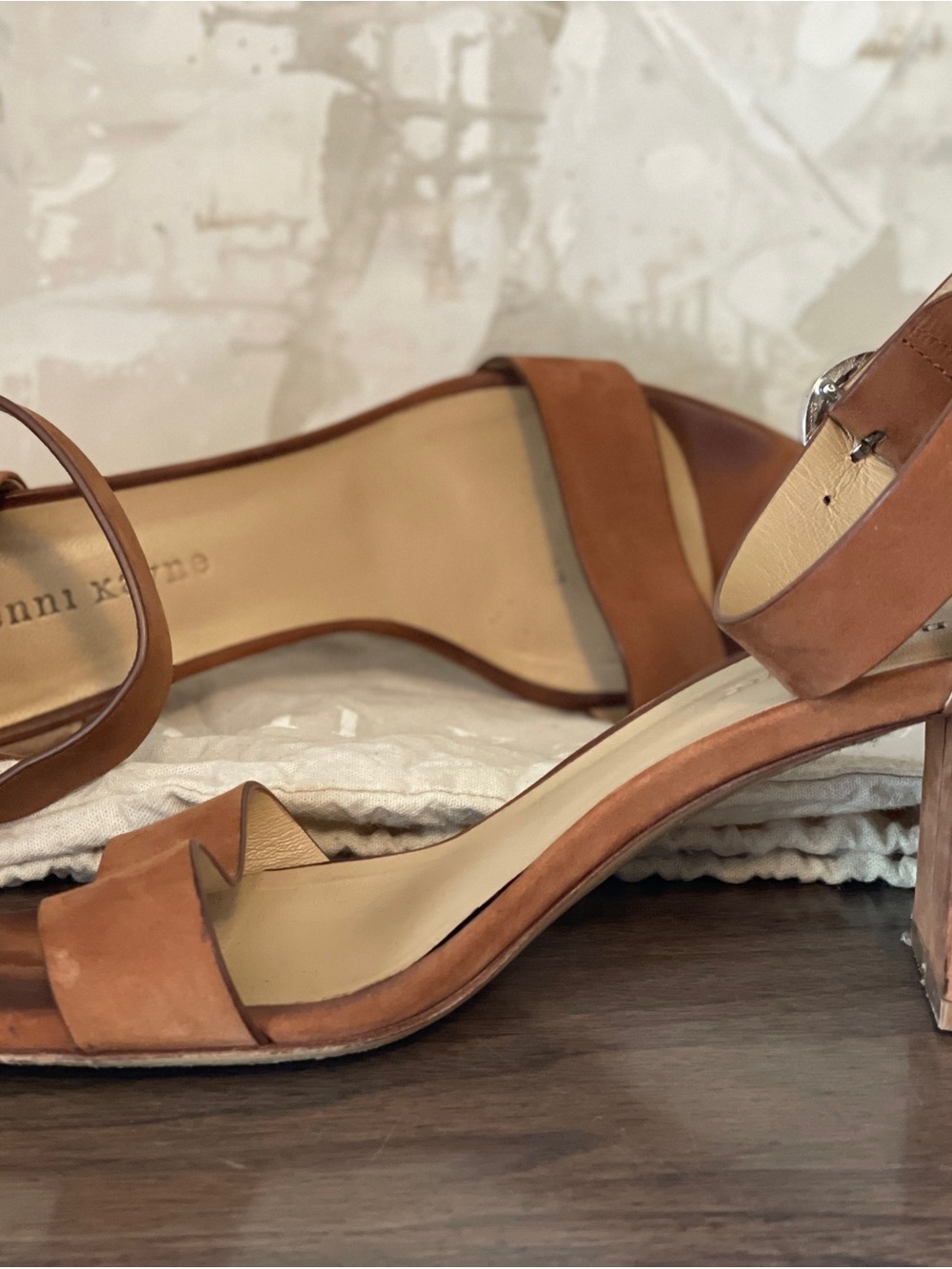 Jenni Kayne Terracotta Suede Block Heel Sandals